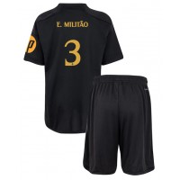 Real Madrid Eder Militao #3 Tredjedraktsett Barn 2023-24 Kortermet (+ Korte bukser)